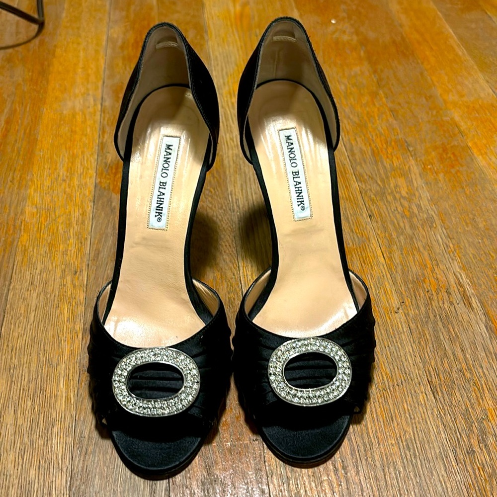 Manolo blahnik, black, diamond